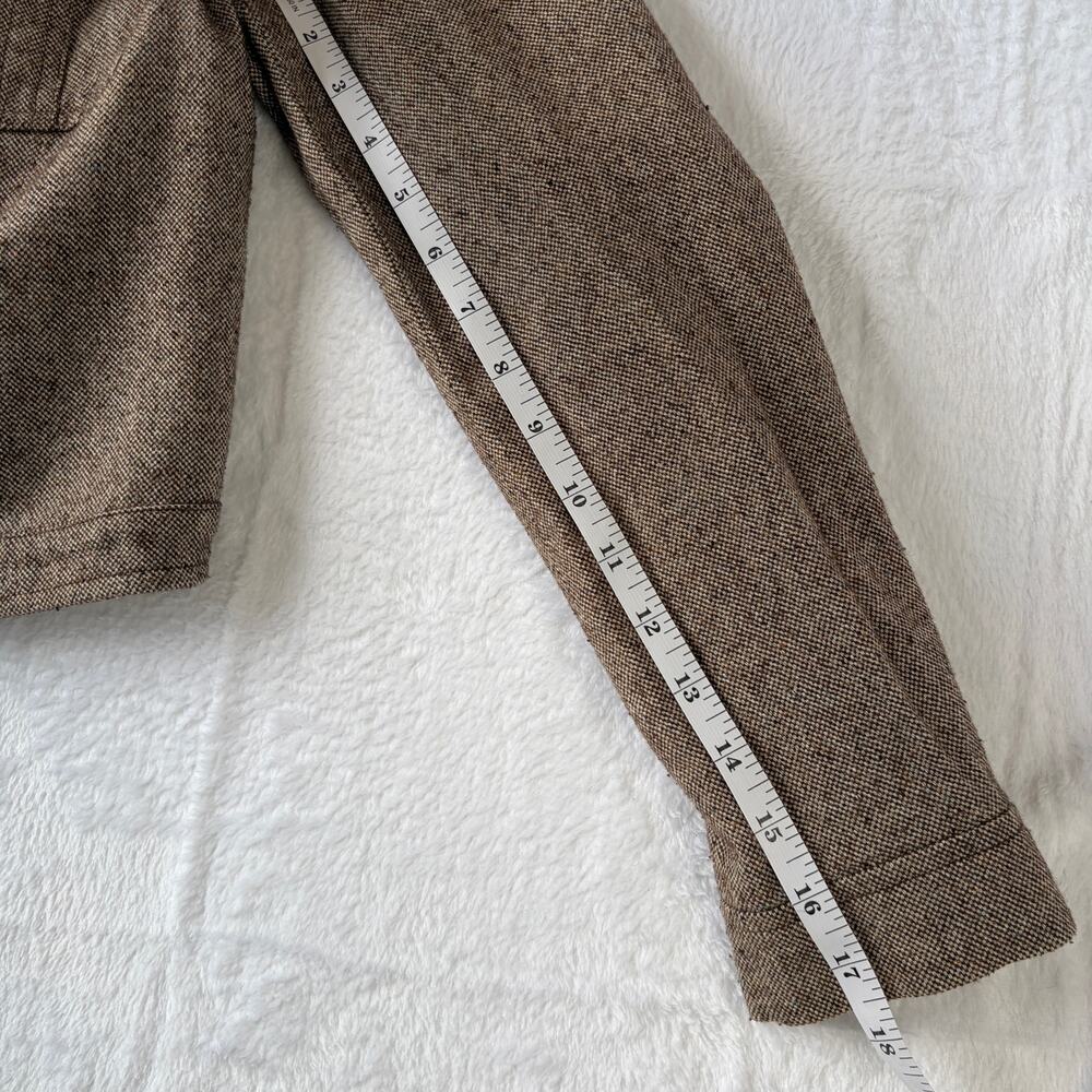 VTG GAP Cropped Harrington Jacket Women's M Brown Wool Blend Rare Minimalist Y2K - Picture 10 of 12